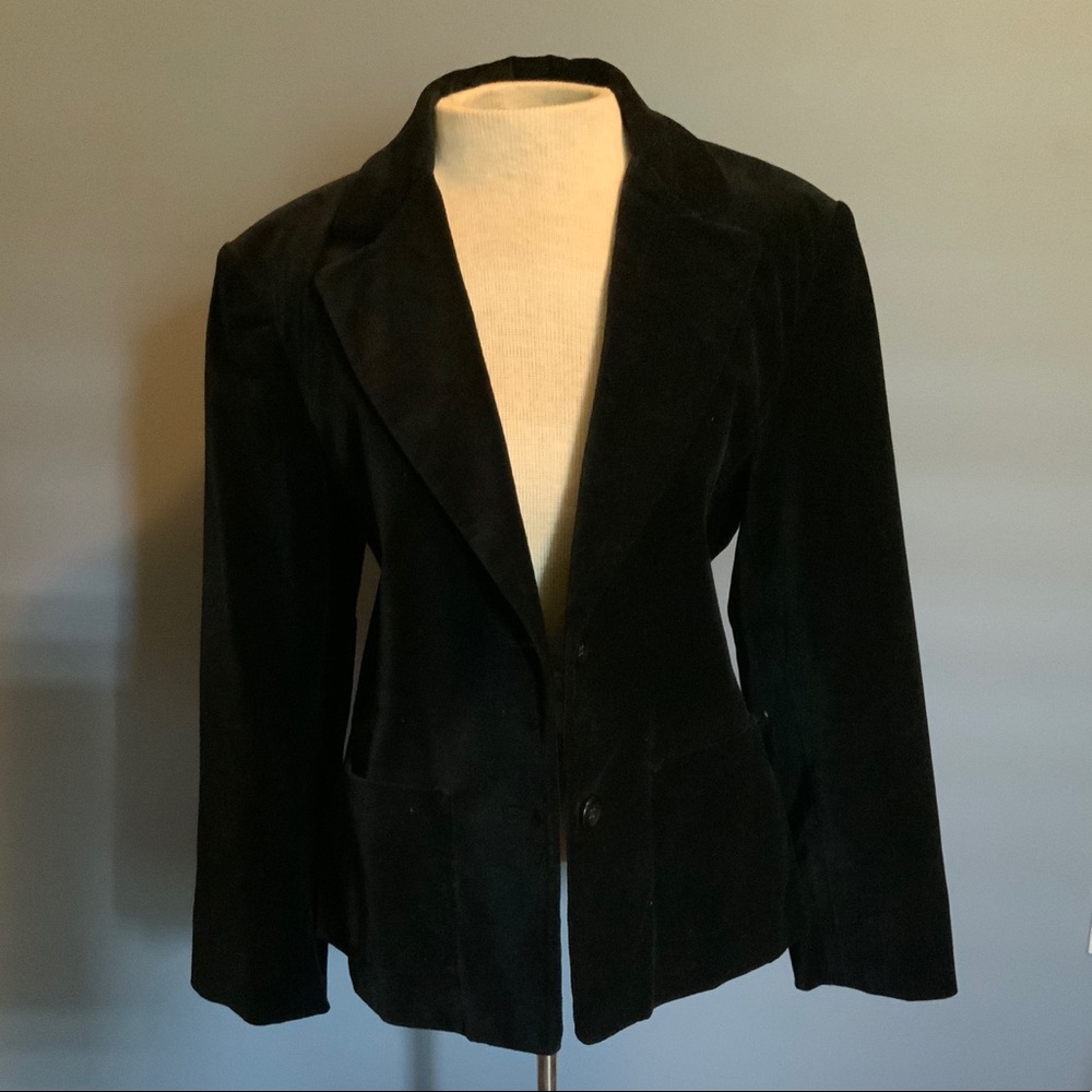 Rafaella Petite Black Velvet Tailored Blazer